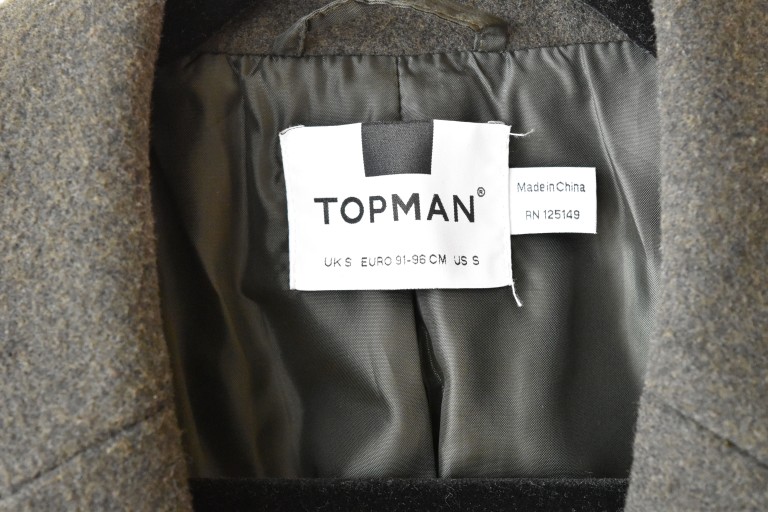 Men's green wool overcoat by Topman