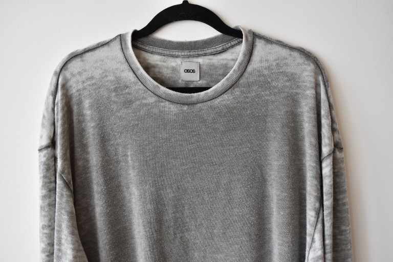mens oversized grey sweater ASOS